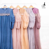 GAMIS OZIAS TILE POLOS 09988 LD 105 I Gamis Kondangan Wanita I Gamis Fashion Muslimah Panjang Santai