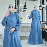 GAMIS OZIAS BROKAT BALIYA 09990 LD 105 I Gamis Kondangan Muslimah I Gamis Wisuda Cantik I Gamis Belt Mutiara Nyaman Panjang