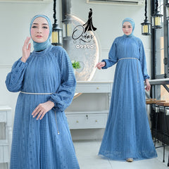 GAMIS OZIAS BROKAT BALIYA 09990 LD 105 I Gamis Kondangan Muslimah I Gamis Wisuda Cantik I Gamis Belt Mutiara Nyaman Panjang