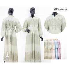 GAMIS OZIAS BABYDOLL CERUTY 07025 LD 105 I Gamis Kondangan Fashion I Gamis Wanita Muslimah Fit Motif Nyaman