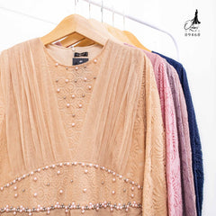 GAMIS OZIAS BROKAT POLKA 09468 LD 105 I Gamis Pesta Cantik I Gamis Muslimah Remaja Nyaman Panjang