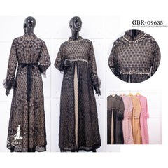 GAMIS OZIAS BROKAT MONICA 09635 LD 105 I Gamis Pesta Simple I Dress Remaja Muslimah Santai Wanita