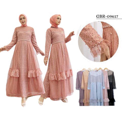 GAMIS OZIAS BROKAT LUMIER 09617 LD 105 I Gamis Fashion Remaja I Gamis Pesta Kondangan Muslim Nyaman