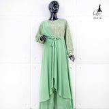 Ozias - Gamis Brokat Combi Ceruty 09818 Ld 105 I Gamis Muslimah Wanita I Gamis Kondangan Mewah