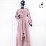 Ozias - Gamis Brokat Combi Ceruty 09818 Ld 105 I Gamis Muslimah Wanita I Gamis Kondangan Mewah