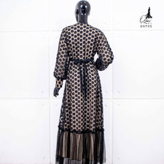 GAMIS OZIAS BROKAT POLKA BELT 09795 LD 105 I Gamis Simpel Belt I Gamis Remaja Muslimah Santai Dress