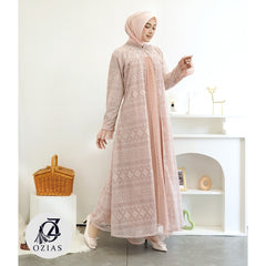 GAMIS OZIAS BROKAT IMPORT 09610 LD 105 I Gamis Pesta Simpel I Gamis Lebaran Muslimah Nyaman Panjang