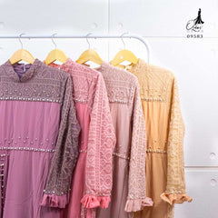 GAMIS OZIAS BROKAT COMBI SIFON 09583 LD 105 I Gamis Kondangan Simpel l Busana Muslim Premium Nyaman Panjang Santai