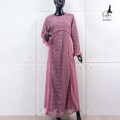GAMIS OZIAS BROKAT KAGURA 09887 LD 105 I Gamis Remaja simpel I Gamis Elegant Busui Friendly Muslim Nyaman