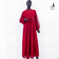 GAMIS OZIAS BROKAT PREMIUM 09968 LD 105 I Gamis Tangan Balon I Gamis Kondangan Muslim Nyaman