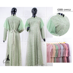 GAMIS OZIKO BROKAT IORA CEILO 09912 LD 105 I Gamis Pesta Mewah I Gamis Wisuda Import Muslim Nyaman