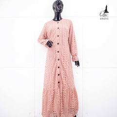 GAMIS OZIAS BROKAT MONICA 09691 LD 105 I Gamis Pengajian Dewasa I Busana Muslimah Busui Friendly Panjang Santai