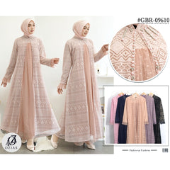 GAMIS OZIAS BROKAT IMPORT 09610 LD 105 I Gamis Pesta Simpel I Gamis Lebaran Muslimah Nyaman Panjang