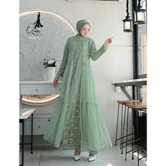 GAMIS OZIAS TILE 07015 LD 105 I Gamis Kondangan Wanita I Gamis Wisuda Remaja Nyaman Panjang