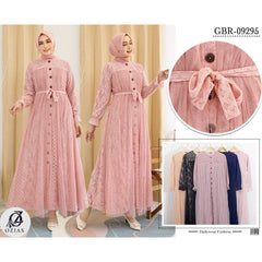 GAMIS OZIAS BROKAT AZULA 09295 LD 105 I Gamis Wanita Muslimah I Gamis Busui Friendly Panjang