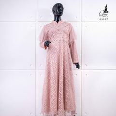 GAMIS OZIKO BROKAT IORA CEILO 09912 LD 105 I Gamis Pesta Mewah I Gamis Wisuda Import Muslim Nyaman