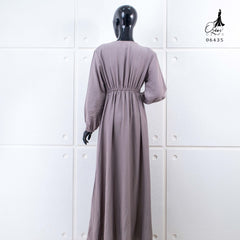 GAMIS OZIAS POLO LINEN 06435 LD 105CM I Gamis Simpel Adem I Gamis Fashion Muslim Arabian l Busui Friendly Nyaman Panjang