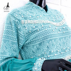 GAMIS OZIAS BROKAT COMBI SIFON 09599 LD 105 I Gamis Simpel Umroh Muslim Nyaman