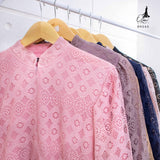 GAMIS OZIAS BROKAT LAURA 09545 LD 105 I Gamis Super Adem Simpel I Gamis Umroh Busui Friendly Nyaman Motif