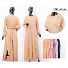 GAMIS OZIAS BROKAT POLKA 09468 LD 105 I Gamis Pesta Cantik I Gamis Muslimah Remaja Nyaman Panjang