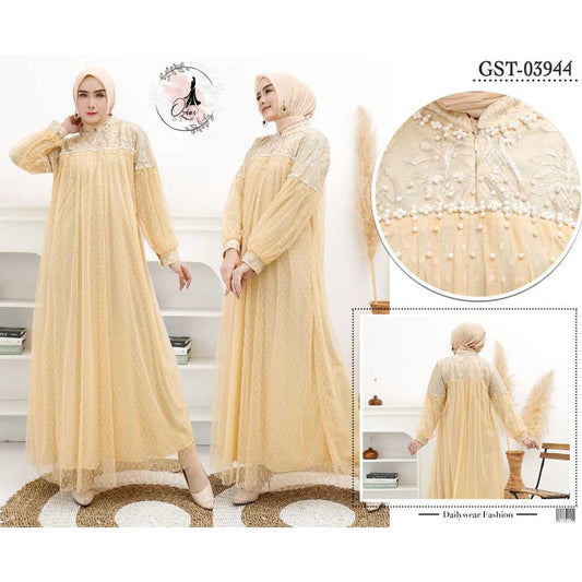 GAMIS OZIAS TILE 03944 LD 105 I Gamis Mewah Fashion I Kondangan Syar'i Busui Friendly Muslim Nyaman