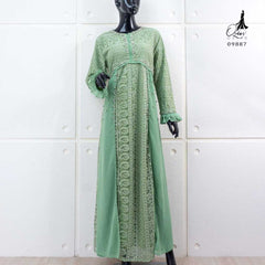 GAMIS OZIAS BROKAT KAGURA 09887 LD 105 I Gamis Remaja simpel I Gamis Elegant Busui Friendly Muslim Nyaman