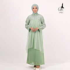 GAMIS OZIAS CERUTY COMBI BROKAT ARGYLIE 09863 LD 105 I Gamis Acara Formal I Fashion Wanita Hijab Muslim Panjang