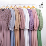 Ozias - Gamis Brokat Combi Ceruty 09818 Ld 105 I Gamis Muslimah Wanita I Gamis Kondangan Mewah