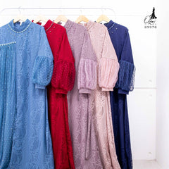 GAMIS BROKAT HARUKA OZIAS 09970 LD 105 I Gamis Fashion Muslimah I Gamis Wanita Cantik Panjang Santai