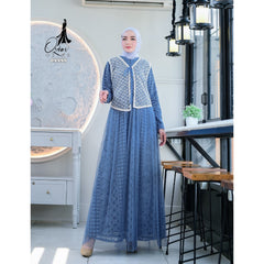 GAMIS OZIAS BROKAT FIMELA 09998 I Gamis Kondangan Pesta I Gamis Wisuda Cantik