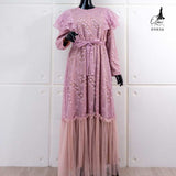 GAMIS OZIAS BROKAT GARDEN LACE 09836 LD 105CM I Gamis Simpel Wisuda I Gamis Lebaran Busui Friendly Muslim Nyaman
