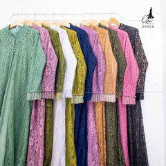 GAMIS OZIAS BROKAT GLITER 09954 LD 105 I Gamis Fashion Muslimah I Gamis Lebaran Motif Nyaman