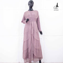 GAMIS OZIAS BROKAT POLKA 09468 LD 105 I Gamis Pesta Cantik I Gamis Muslimah Remaja Nyaman Panjang