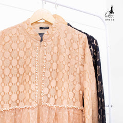 GAMIS OZIAS BROKAT IMPORT 09464 LD 105 I Gamis Fashion Muslimah I Gamis Busui Friendly Panjang Nyaman