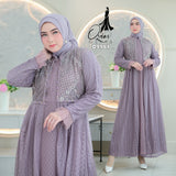 GAMIS OZIAS BRUKAT 09931 LD 105 & LD 120 I Gamis Wanita Syar'i Kondangan l Busana Muslimah l Busui Friendly Santai Panjang 2XL