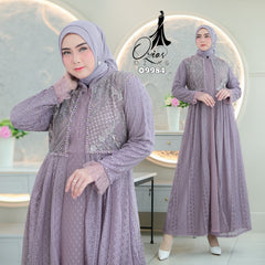 GAMIS OZIAS BRUKAT 09931 LD 105 & LD 120 I Gamis Wanita Syar'i Kondangan l Busana Muslimah l Busui Friendly Santai Panjang 2XL