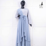 Ozias - Gamis Brokat Combi Ceruty 09818 Ld 105 I Gamis Muslimah Wanita I Gamis Kondangan Mewah