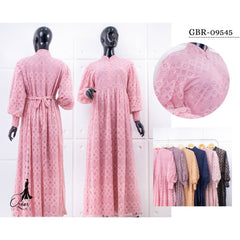 GAMIS OZIAS BROKAT LAURA 09545 LD 105 I Gamis Super Adem Simpel I Gamis Umroh Busui Friendly Nyaman Motif