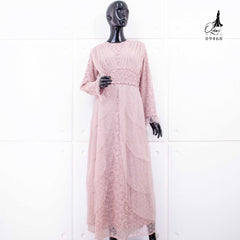 GAMIS OZIAS BROKAT POLKA 09468 LD 105 I Gamis Pesta Cantik I Gamis Muslimah Remaja Nyaman Panjang