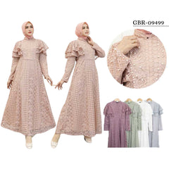 GAMIS OZIAS BROKAT FIMELA 09499 LD 105 I Dress Simpel I Gamis Busui Syar'i l Busui Friendly Muslim Nyaman