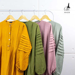 GAMIS OZIAS POLO LINEN AZURA 06428 LD 105 I Gamis Simple I Gamis Busui Friendly Muslim Nyaman