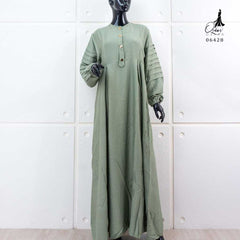 GAMIS OZIAS POLO LINEN AZURA 06428 LD 105 I Gamis Simple I Gamis Busui Friendly Muslim Nyaman