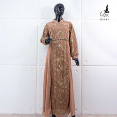 GAMIS OZIAS CERUTY POLOS 03941 LD 105 I Gamis Pesta Mewah I Dress Muslimah Nyaman Panjang