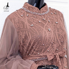 GAMIS OZIAS BROKAT PREMIUM 09968 LD 105 I Gamis Tangan Balon I Gamis Kondangan Muslim Nyaman