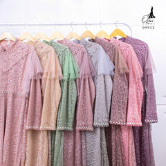 GAMIS OZIKO BROKAT IORA CEILO 09912 LD 105 I Gamis Pesta Mewah I Gamis Wisuda Import Muslim Nyaman