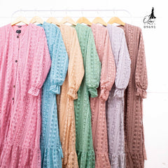 GAMIS OZIAS BROKAT MONICA 09691 LD 105 I Gamis Pengajian Dewasa I Busana Muslimah Busui Friendly Panjang Santai