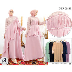 GAMIS OZIAS CERUTY POLKA 09182 I Gamis Pesta 10 in 1 I Gamis Muslimah Nyaman Panjang