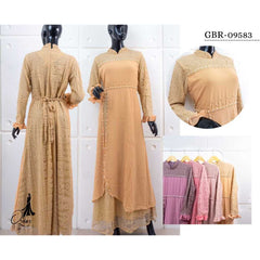 GAMIS OZIAS BROKAT COMBI SIFON 09583 LD 105 I Gamis Kondangan Simpel l Busana Muslim Premium Nyaman Panjang Santai