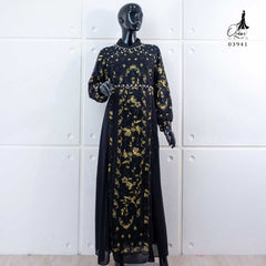 GAMIS OZIAS CERUTY POLOS 03941 LD 105 I Gamis Pesta Mewah I Dress Muslimah Nyaman Panjang