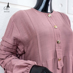 GAMIS OZIAS POLO LINEN AZURA 06428 LD 105 I Gamis Simple I Gamis Busui Friendly Muslim Nyaman